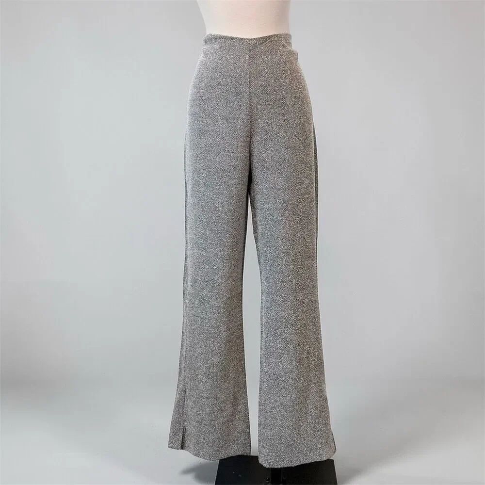 All That Jazz High Waisted Marled Grey Dress Pants Straight Flare VTG
